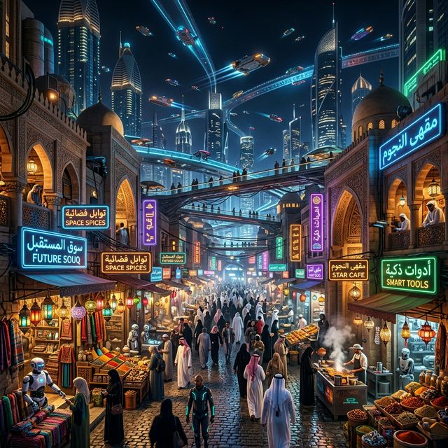 Arabian Cyberpunk Market